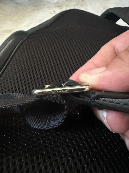 Coach Black Nylon and Leather Front-Pocket Backpack - Picture 6 of 13